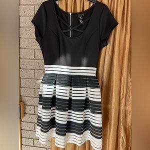 Trixxi Black and White Striped Dress